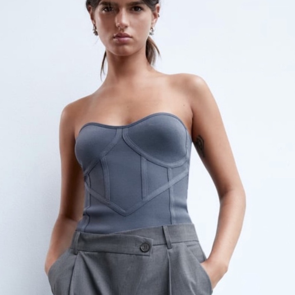 zara knit bustier top